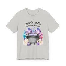 Load image into Gallery viewer, Crystals Candles & Cauldrons Unisex Jersey Short Sleeve Tee