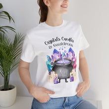 Load image into Gallery viewer, Crystals Candles & Cauldrons Unisex Jersey Short Sleeve Tee