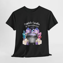 Load image into Gallery viewer, Crystals Candles & Cauldrons Unisex Heavy Cotton Tee