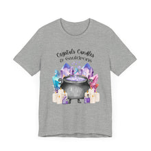 Load image into Gallery viewer, Crystals Candles & Cauldrons Unisex Jersey Short Sleeve Tee
