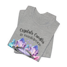 Load image into Gallery viewer, Crystals Candles & Cauldrons Unisex Jersey Short Sleeve Tee