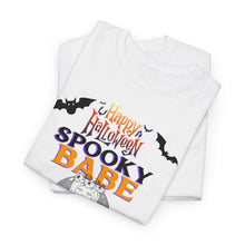 Load image into Gallery viewer, Happy Halloween Spooky Babe Unisex Heavy Cotton Tee