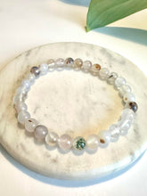 Load image into Gallery viewer, Black Flower Agate Beaded Bracelet for Growth, Protection, and Inner Strength