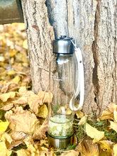 Load image into Gallery viewer, Citrine Elixir Crystal Aqua Bottle with Citrine Crystals & Vegan Leather Strap