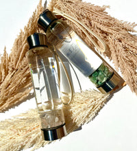 Load image into Gallery viewer, Green Aventurine Elixir Crystal Aqua Bottle with Green Aventurine Crystals & Vegan Leather Strap