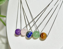 Load image into Gallery viewer, Tiger Eye Crystal Bead with 925 Silver Adjustable Needle Necklace