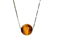 Load image into Gallery viewer, Tiger Eye Crystal Bead with 925 Silver Adjustable Needle Necklace