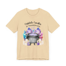 Load image into Gallery viewer, Crystals Candles &amp; Cauldrons Unisex Jersey Short Sleeve Tee
