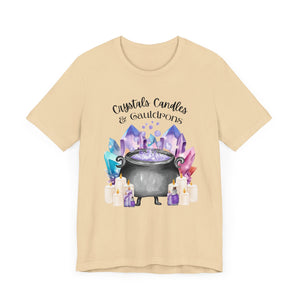 Crystals Candles & Cauldrons Unisex Jersey Short Sleeve Tee