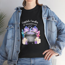 Load image into Gallery viewer, Crystals Candles &amp; Cauldrons Unisex Heavy Cotton Tee
