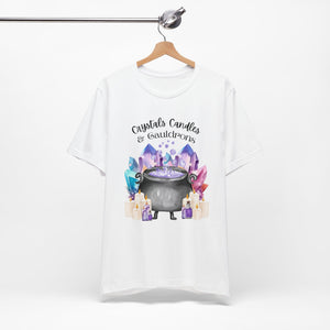 Crystals Candles & Cauldrons Unisex Jersey Short Sleeve Tee