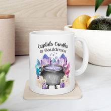 Load image into Gallery viewer, Crystals Candles &amp; Cauldrons Ceramic Mug
