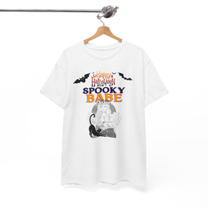 Happy Halloween Spooky Babe Unisex Heavy Cotton Tee