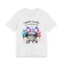 Load image into Gallery viewer, Crystals Candles &amp; Cauldrons Unisex Jersey Short Sleeve Tee
