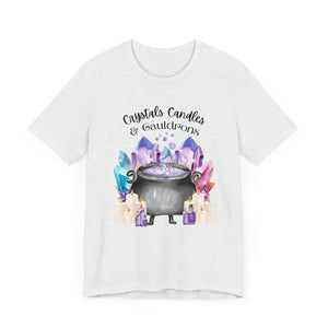 Crystals Candles & Cauldrons Unisex Jersey Short Sleeve Tee