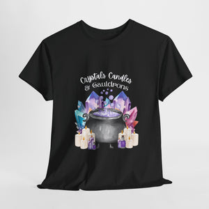 Crystals Candles & Cauldrons Unisex Heavy Cotton Tee