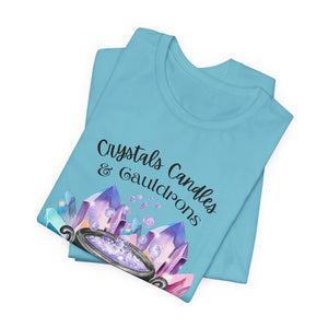 Crystals Candles & Cauldrons Unisex Jersey Short Sleeve Tee