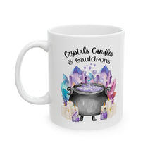 Load image into Gallery viewer, Crystals Candles &amp; Cauldrons Ceramic Mug
