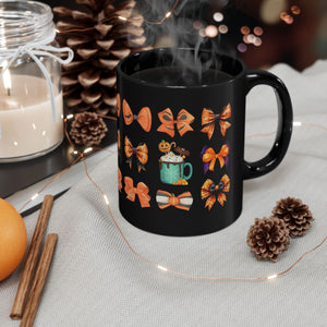 Halloween Bows Black Mug