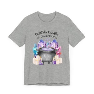 Crystals Candles & Cauldrons Unisex Jersey Short Sleeve Tee