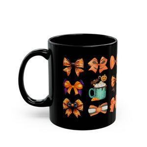 Halloween Bows Black Mug