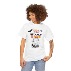 Happy Halloween Spooky Babe Unisex Heavy Cotton Tee