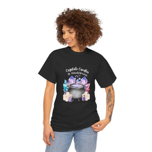 Crystals Candles & Cauldrons Unisex Heavy Cotton Tee