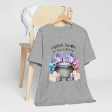 Load image into Gallery viewer, Crystals Candles &amp; Cauldrons Unisex Jersey Short Sleeve Tee
