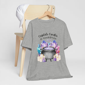 Crystals Candles & Cauldrons Unisex Jersey Short Sleeve Tee