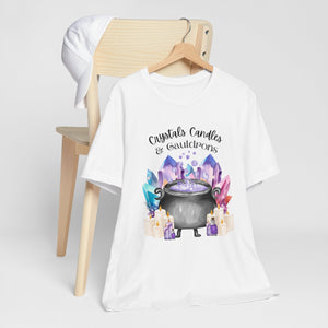 Crystals Candles & Cauldrons Unisex Jersey Short Sleeve Tee