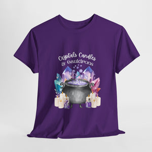 Crystals Candles & Cauldrons Unisex Heavy Cotton Tee