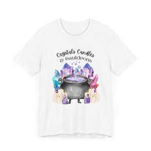 Crystals Candles & Cauldrons Unisex Jersey Short Sleeve Tee