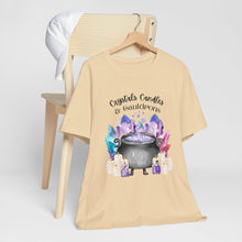 Load image into Gallery viewer, Crystals Candles &amp; Cauldrons Unisex Jersey Short Sleeve Tee
