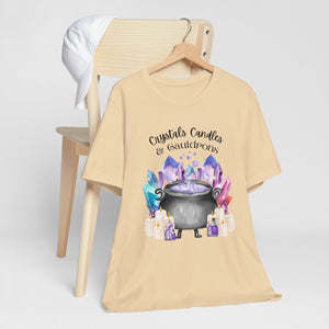 Crystals Candles & Cauldrons Unisex Jersey Short Sleeve Tee