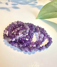 Load image into Gallery viewer, Amethyst Beaded Bracelet for Calm, Clarity, and Spiritual Protection
