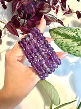 Load image into Gallery viewer, Amethyst Beaded Bracelet for Calm, Clarity, and Spiritual Protection
