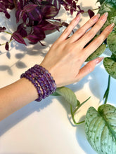 Load image into Gallery viewer, Amethyst Beaded Bracelet for Calm, Clarity, and Spiritual Protection
