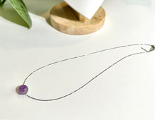 Load image into Gallery viewer, Amethyst Crystal Bead with 925 Silver Adjustable Needle Necklace
