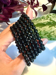 Black Obsidian Beaded Bracelet for Protection, Grounding, and Inner Strength