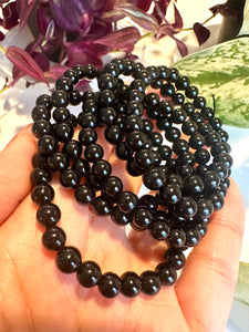 Black Obsidian Beaded Bracelet for Protection, Grounding, and Inner Strength