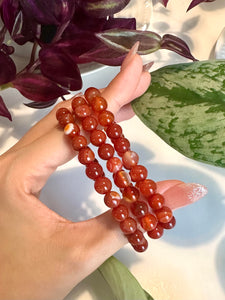 Carnelian Beaded Bracelet for Motivation, Courage, and Creativity