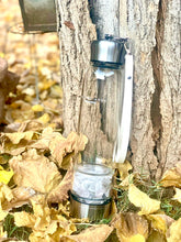 Load image into Gallery viewer, Clear Quartz Elixir Crystal Aqua Bottle with Clear Quartz Crystals &amp; Vegan Leather Strap
