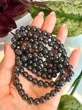 Load image into Gallery viewer, Hematite Beaded Bracelet for Grounding, Protection, and Focus
