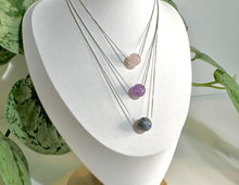 Load image into Gallery viewer, Amethyst Crystal Bead with 925 Silver Adjustable Needle Necklace
