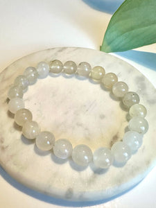 Rainbow Moonstone Beaded Bracelet for Intuition, Balance, and New Beginnings