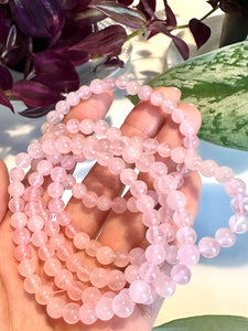 Rose Quartz Beaded Bracelet for Love, Compassion, and Emotional Healing