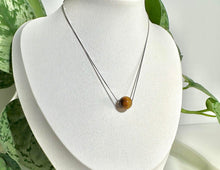 Load image into Gallery viewer, Tiger Eye Crystal Bead with 925 Silver Adjustable Needle Necklace
