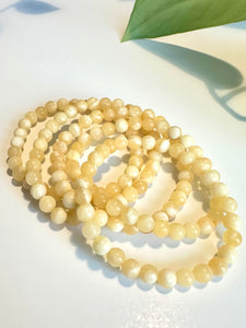 Yellow Calcite Beaded Bracelet for Confidence, Joy, and Positive Energy