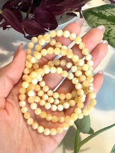 Yellow Calcite Beaded Bracelet for Confidence, Joy, and Positive Energy